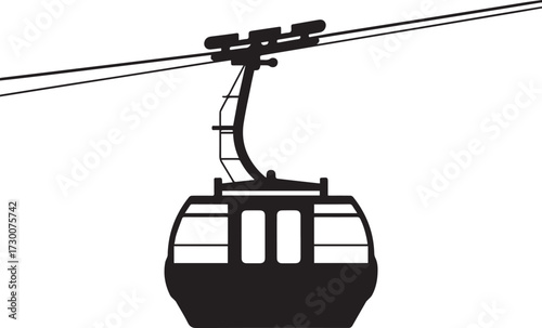 A cable car design silhouette vector illustration