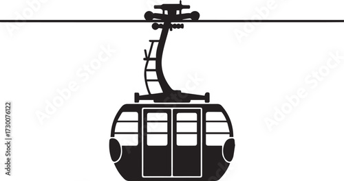 A cable car design silhouette vector illustration