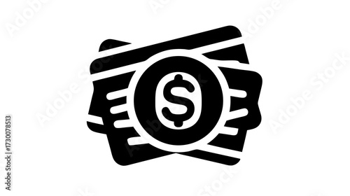 Financial payment methods icon: credit cards and dollar currency for business, e-commerce, banking, and online transactions
