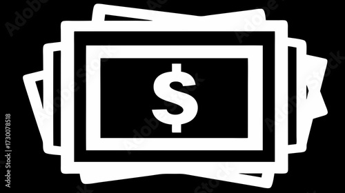 Digital financial documents or media files with dollar sign icon, representing monetary value, investment, and economic data