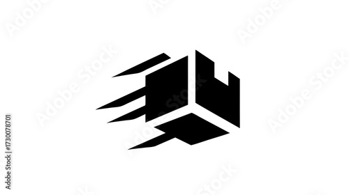 Speedy Delivery Package Icon. Express Shipping Box Symbol for Fast Logistics and Rapid Service. Modern Graphic Element Design.