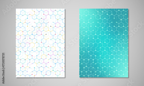 Abstract geometric background with hexagons shape pattern for a business brochure or cover book, page layout, flyer design, and poster template.
