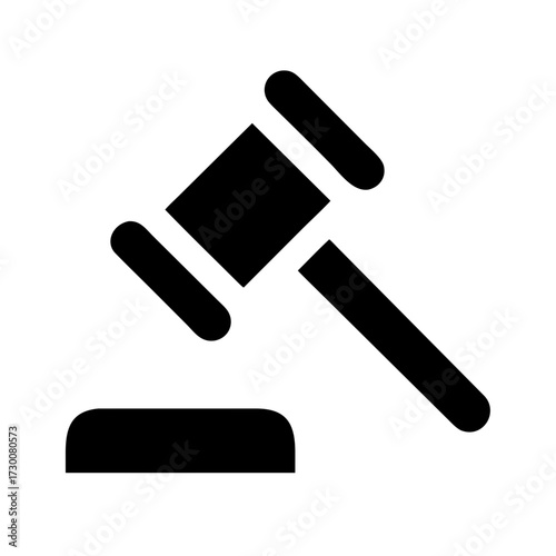 Symbol of justice and auctions the black gavel hitting the sounding block representing law and bidding
