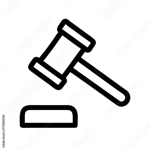 Auction gavel symbol icon represents justice law legal courtroom judgment decision business trading