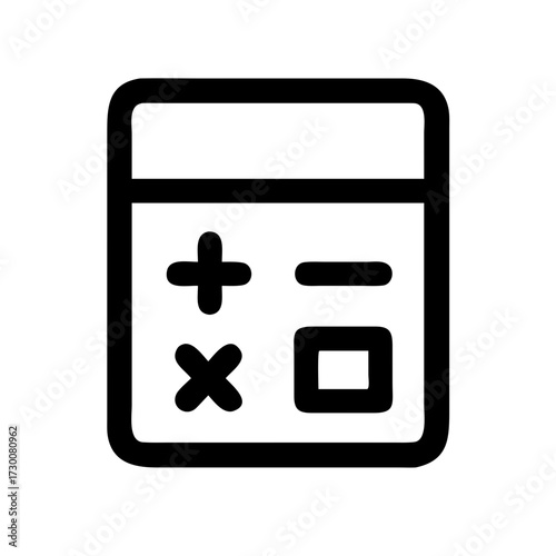 Simple calculator icon for finance mortgage and general calculations easy to understand interface