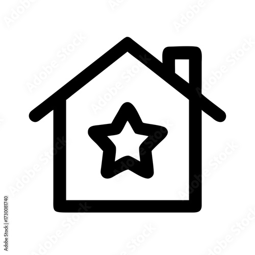 Favorite save property icon a house with a star inside for real estate favorites or wishlist selection