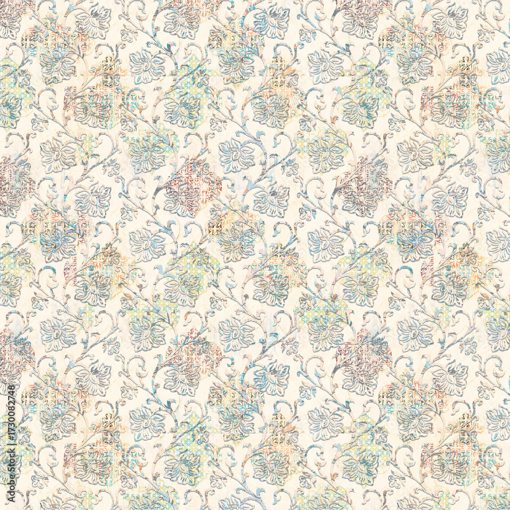 Fototapeta premium colorful damask seamless backgrounds for digital textile prints.