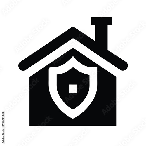 Home security system shield symbol protection house safety icon residential protection residential safety