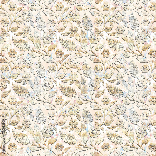 colorful damask seamless backgrounds for digital textile prints.