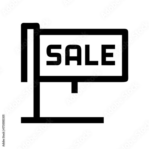 Real estate for sale sign icon indicating property transaction opportunity for buyers and sellers