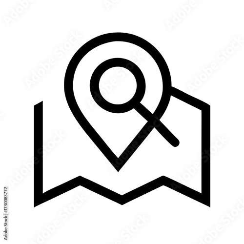 Map search location pin icon representing navigation finding places and geographic information discovery