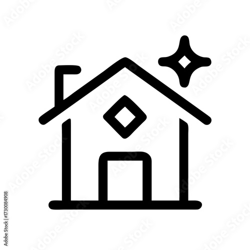 Dream new home concept sparkling clean house icon for real estate and property