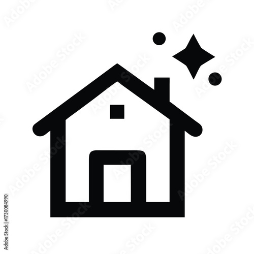 Dream home concept new house with sparkles and stars symbolizing purity and freshness