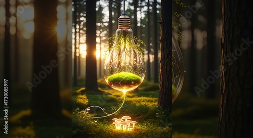 Sustainable Energy Forest Lightbulb.