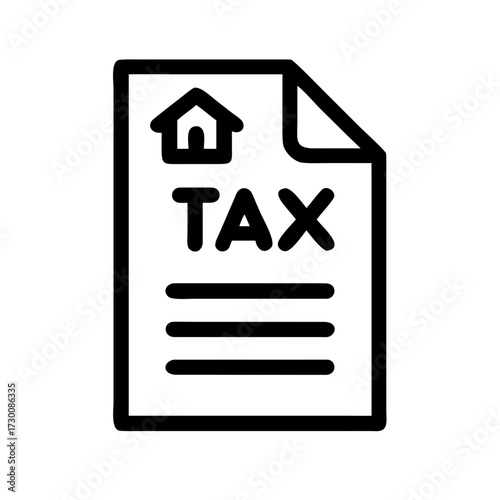 Property tax document icon representing homeownership and financial obligations clearly