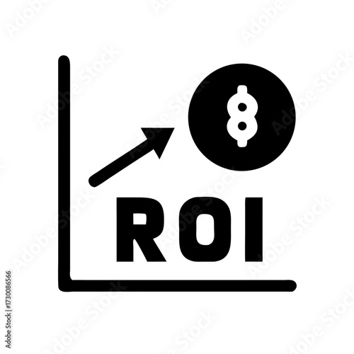 Return on investment growth graph symbol for business success and financial profitability