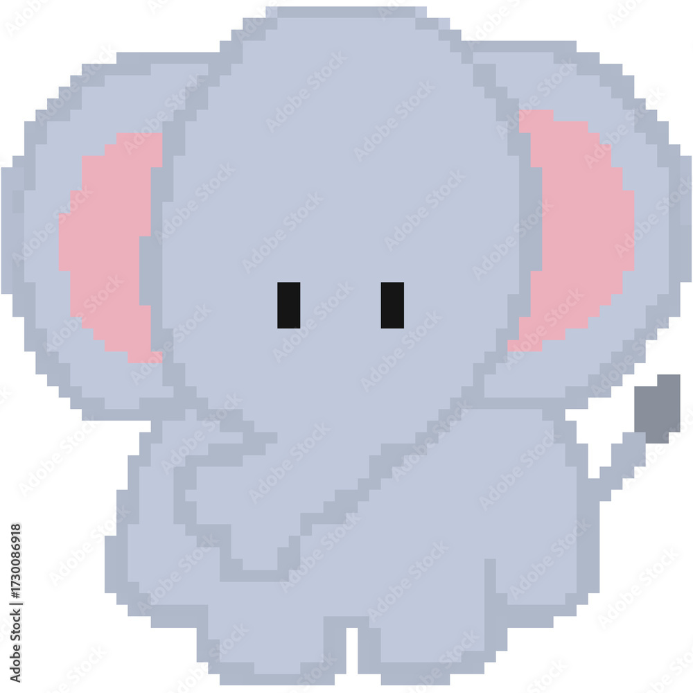 Fototapeta premium Elephant pixel art