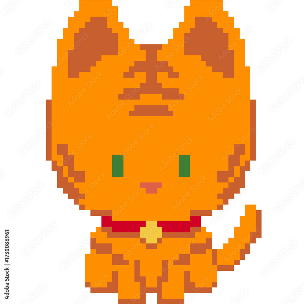 Obraz premium Orange cat pixel art