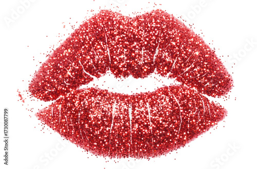 red lips isolated on white