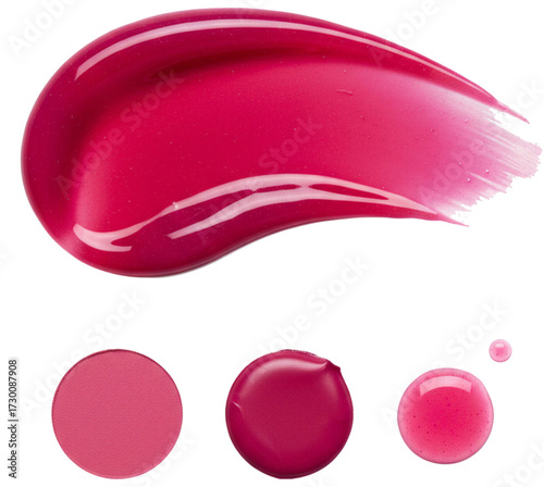 nail polish lip gloss isolated on white
