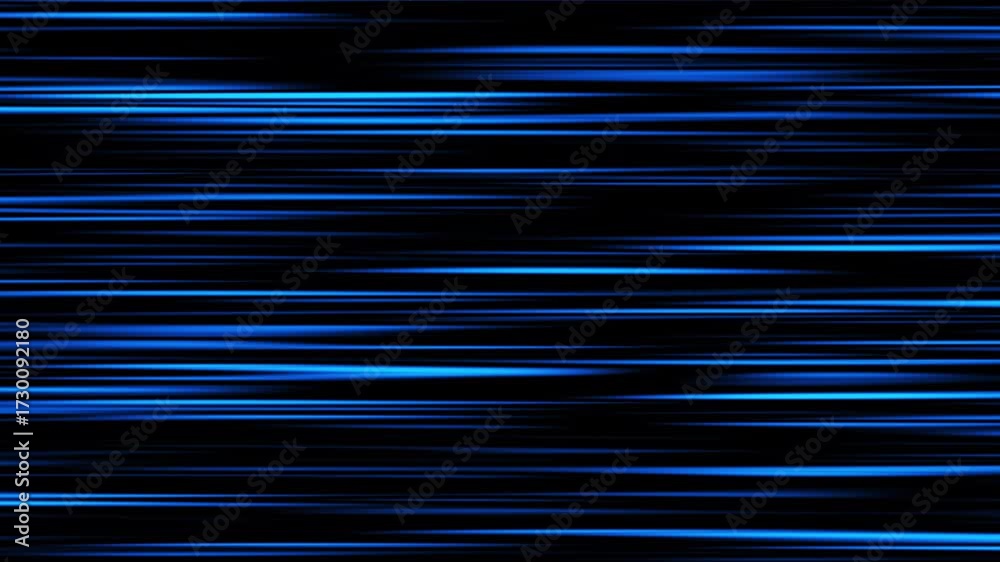 Horizontal Blue Light Streaks on a Black Background abstract lines