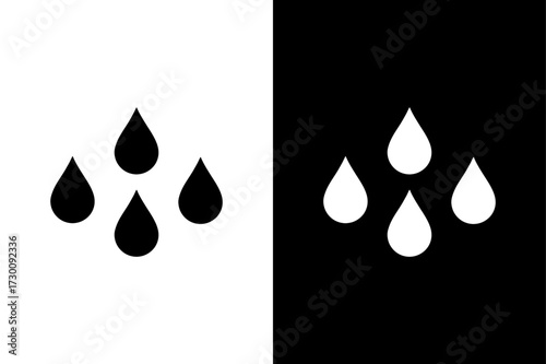 Drop of Water Vector Icon on White Background.