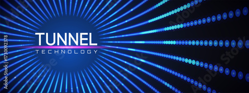 Quantum abstract with AI portal and 3D data for vortex background. Wormhole dot and tech for cyber illustration. Matrix pattern and graphic for binary concept design.