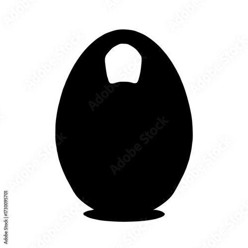 Vector art of silhouette of an egg a minimalist depiction of an egg, emphasizing its smooth, oval shape and the subtle curve that defines its form