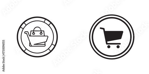 Two Distinct Shopping Cart Icons for Retail and E-commerce