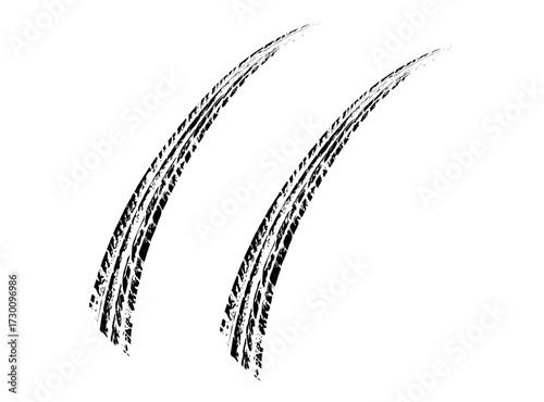 Tire wheel marks of car, design element. Vector illustration