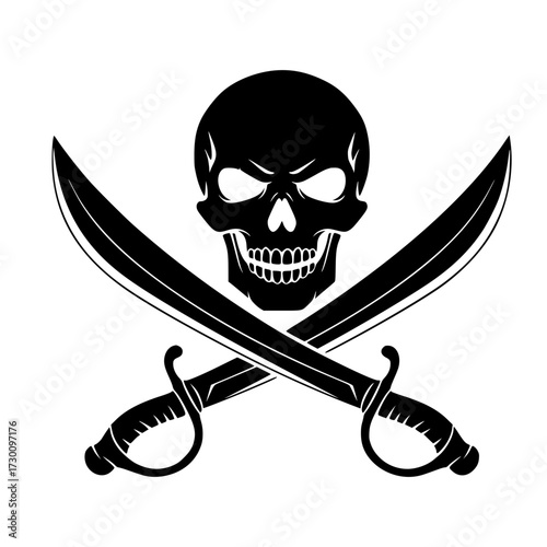Vector art of skull and crossbones, a timeless symbol of danger, rebellion, and the spirit of adventure, evoking tales of pirates and hidden treasures