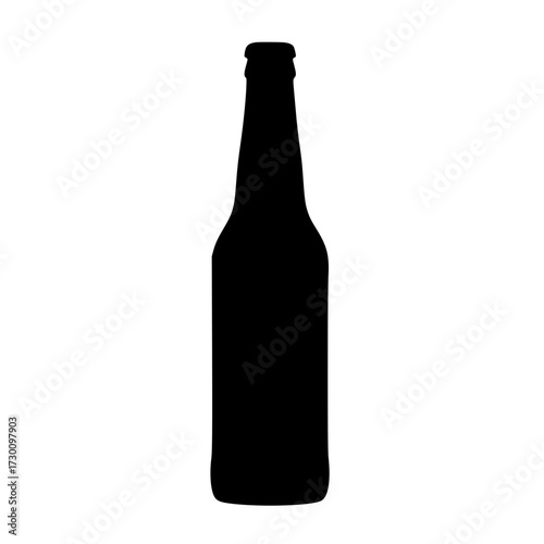 Vector art of silhouette of a beer bottle a simple yet striking image of a beer bottles silhouette, emphasizing its shape and form against a clean backdrop