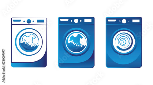 Washing machine icon logo design