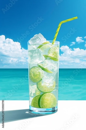 mojito cocktail on the beach