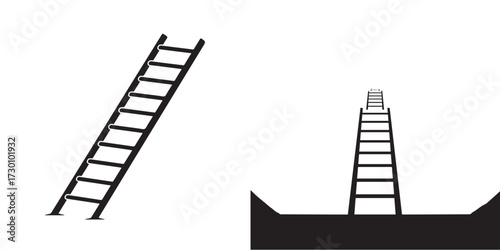 Ladders Vector Graphics Symbolizing Progress, Challenge, and Upward Mobility