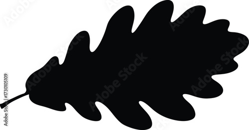 Bold silhouette oak leaf vector graphic scalable illustration for nature and autumn designs