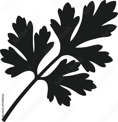 Scalable vector illustration of a detailed parsley leaf icon for culinary and nature designs