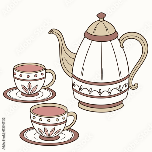 Vintage teapot and teacups