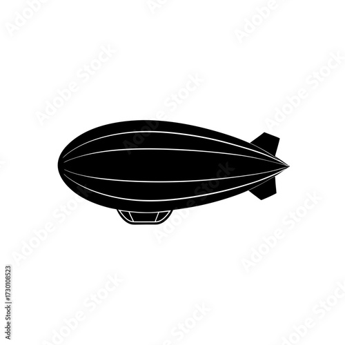 airship icon black silhouette vector illustration on transparent background