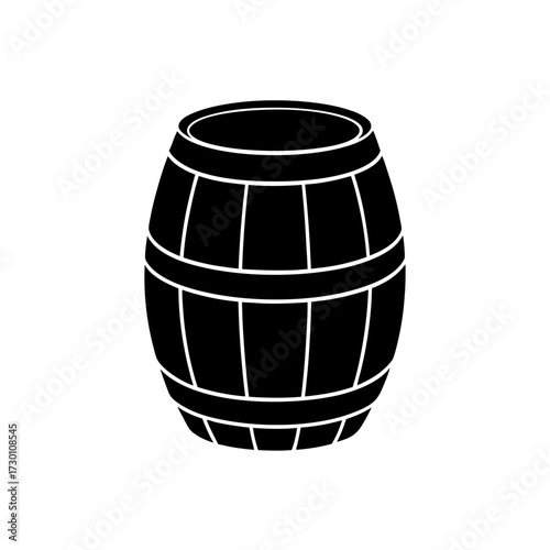 barrel icon black silhouette vector illustration on transparent background