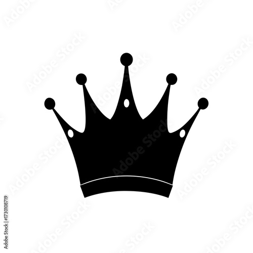crown icon black silhouette vector illustration on transparent background