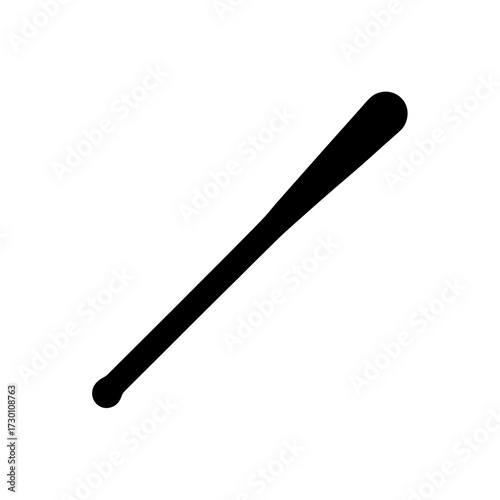 drum stick icon black silhouette vector illustration on transparent background