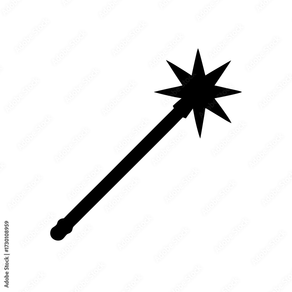 Fototapeta premium magic wand icon black silhouette vector illustration on transparent background