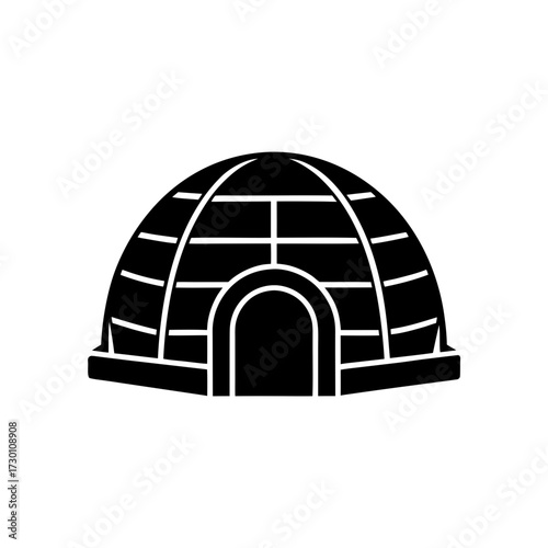 igloo icon black silhouette vector illustration on transparent background