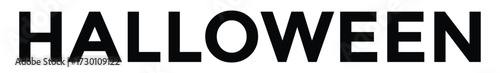 Halloween horizontal banner with vector logo. The inscription with ominous tree branches, bats and a pretty witch on a background of the full moon