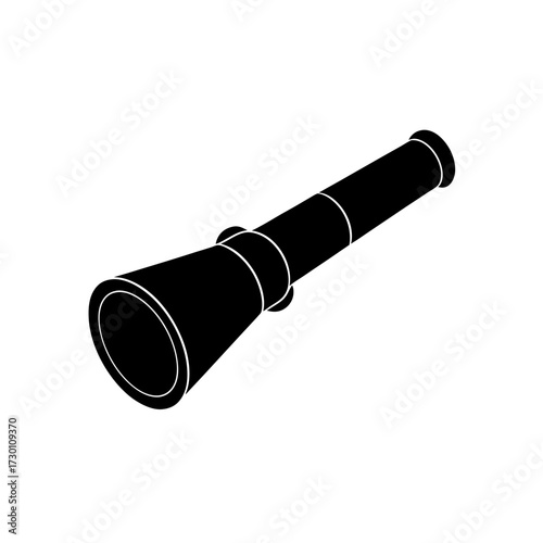 spyglass icon black silhouette vector illustration on transparent background
