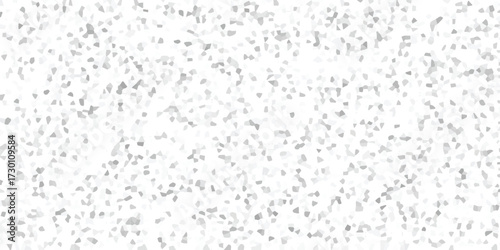 Abstract mosaic background with a random distribution of small, irregular grey and white geometric fragments creating a textured visual surface for creative projects