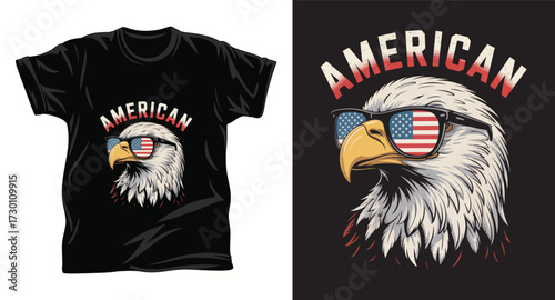Eagle graphic vector t shirt design print.