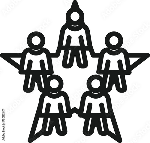 Team work for Learn and Lead vector icon illustration concept