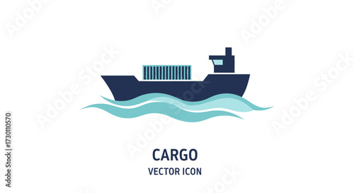 Modern Cargo Ship Transporting Containers Across Wavy Ocean Waters Illustrating Global Logistics and International Trade Transportation